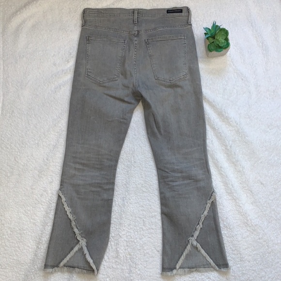 Citizens of humanity Drew Frey gray high rise crop flare raw hem jeans - Picture 4 of 8